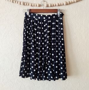 Laura Ashley skirt black white polka dot a-line Sz 6